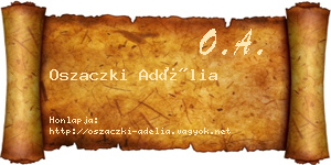 Oszaczki Adélia névjegykártya